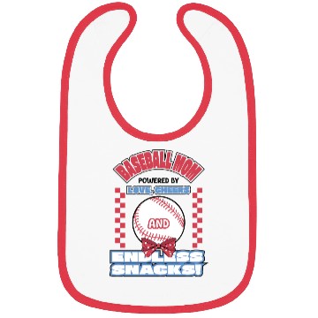 Discover Baseball mom Powered by love Bibs