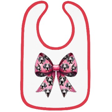 Discover Coquette Bow Great Dane Dog Mom Pattern Pink Bibs