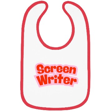 Discover Screen Writer Red Text with Pink Border Bibs