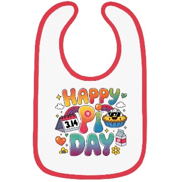 Discover Happy Pi Day Retro and Colorful Math Bibs