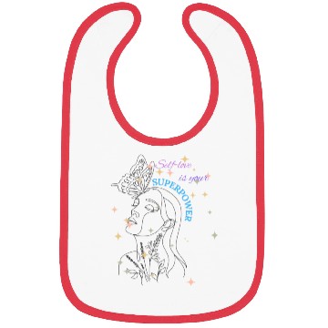 Discover Self-Love Superpower: Butterfly & Floral Art Bibs