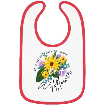Discover Positive quote with wildflowers sunflower sticker Bibs
