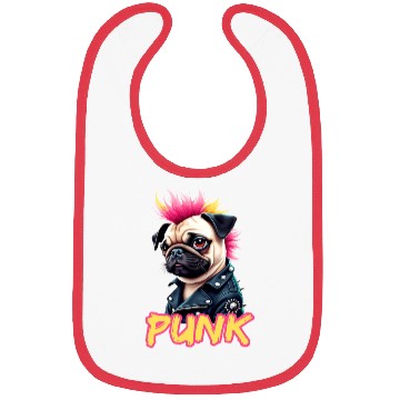 Discover Punk Pug with Mohawk and Jacket - Embrace the Bibs