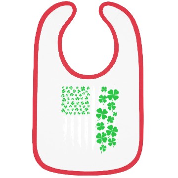 Discover Shamrock St. Patricks Day American Flag Bibs