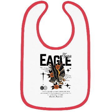 Discover Flying Eagle Vintage Tattoo Style Design Bibs