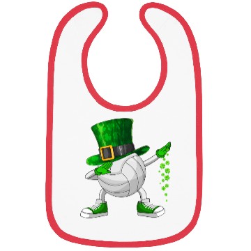 Discover Funny Dabbing Shamrock Volleyball St Patrick's Day Bibs