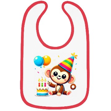 Discover Monkey Kid Celebrating Birthday Bibs