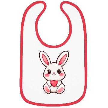Discover Sweet bunny embracing a heart in its paws Bibs