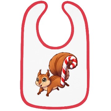 Discover A squirrel with a candy cane tail. Bibs