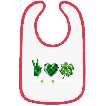 Discover Peace Love Shenanigans St. Patrick's Day Bibs