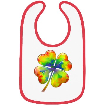 Discover Tie Dye Shamrock Lucky Four Leaf Clover St Patrick Bibs