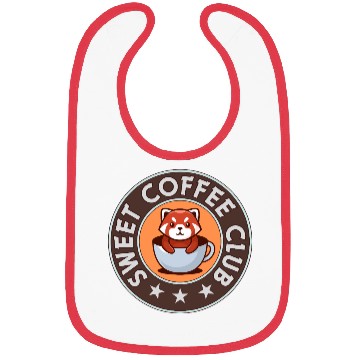 Discover Sweet coffee club, red panda on a coffee cup Bibs