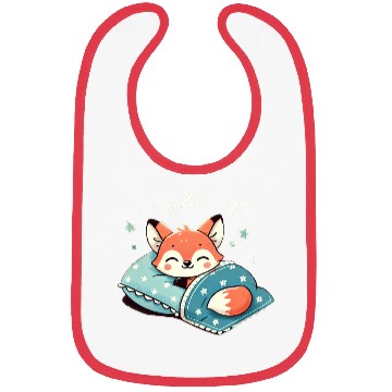 Discover Fox Sleeping In Bed At Night Time Bibs