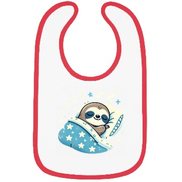 Discover Sloth Sleeping In Bed At Night Time Bibs