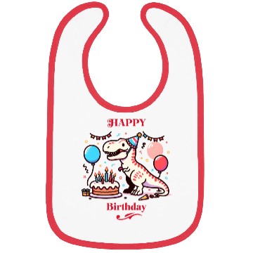 Discover Happy Birthday T-Rex Cake Balloons Bibs