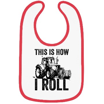 Discover This is How I Roll - Tractor Driver Line Art Bibs
