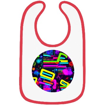 Discover neon party vintage 80s Bibs