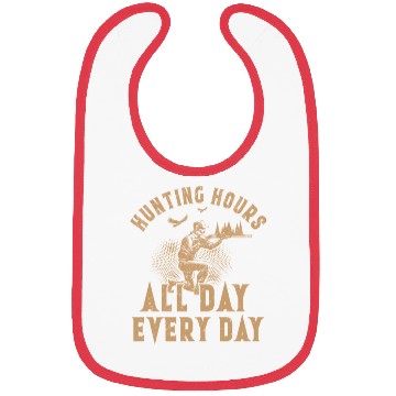 Discover Funny Deer Hunting hours All day every day Saying Bibs