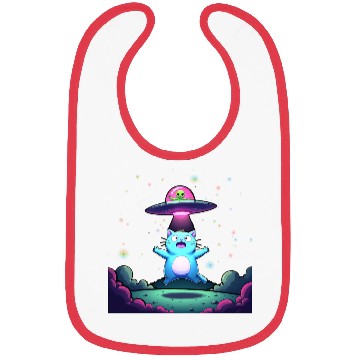 Discover Alien Cat Abduction Art Bibs