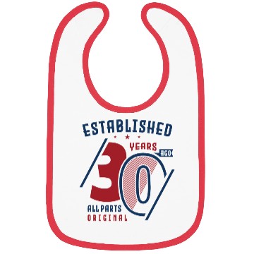 Discover Established 30 Years Birthday Gift Bibs