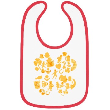 Discover Gold 4-Leaf Clover Collage graphic Design Bibs