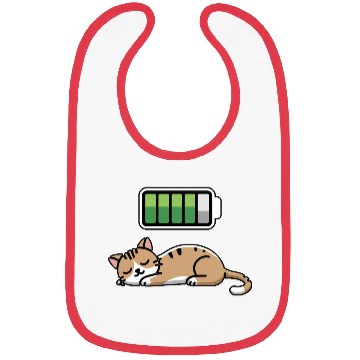 Discover Cat Sleeping Recharging Night Bedtime Bibs