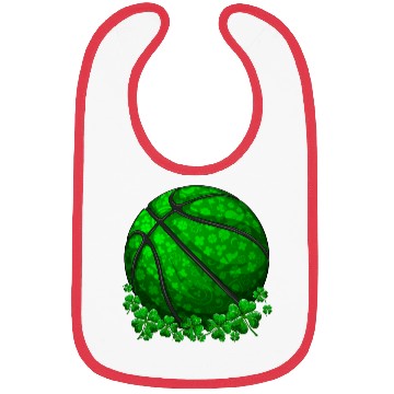 Discover Basketball Shamrock Lucky Clover St Patrick's Day Bibs