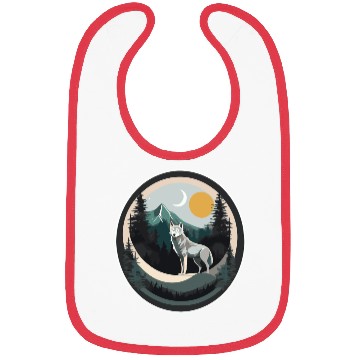 Discover Lone Wolf Under Moonlit Sky Bibs