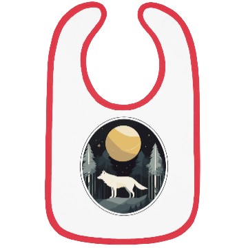 Discover Lone Wolf Under Moonlit Sky Bibs