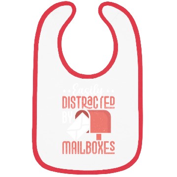 Discover Easily Distracted By Mailboxes Mail Postal Worker Bibs