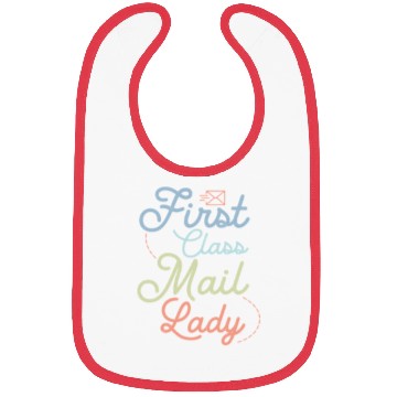 Discover First Class Mail Lady Postal Worker Mail Bibs
