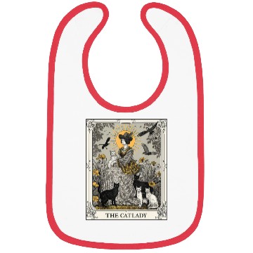 Discover The Cat Lady Tarot Card Vintage Gothic Cat Mom Bibs