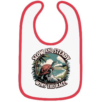 Discover Slow And Steady Turtle Wins The Race Illustration Bibs