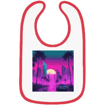Discover Neon Paradise Vaporwave Sunset Vibes Bibs