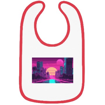 Discover Neon Paradise Vaporwave Sunset Vibes Bibs