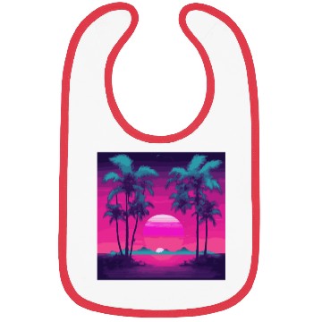 Discover Neon Paradise Vaporwave Sunset Vibes Bibs