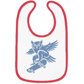 Discover Snow Owl Skateboard Silhouette Minimalist Style Bibs