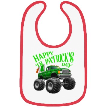 Discover Happy St Patricks Day Toddler Lucky Monster Truck Bibs