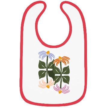 Discover Four Blooms – Abstract Garden Tile Bibs