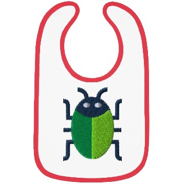 Discover Green bug embroidered Bibs