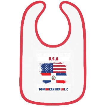 Discover My Home The USA Heart From Dominican Republic US Bibs