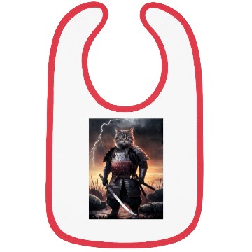 Discover Japanese Cat Samurai Cat Bibs