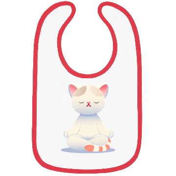 Discover Zen cat - mindfulness in soft colors Bibs