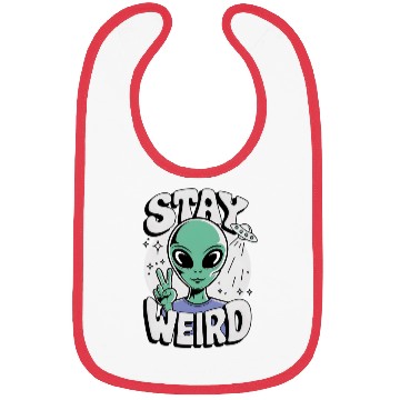 Discover Stay Weird Alien Gift Bibs