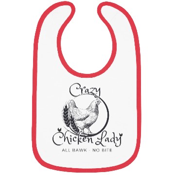 Discover Crazy Chicken Lady Print Bibs