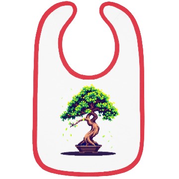 Discover Pixel Bonsai Tree – Retro Nature Serenity Bibs