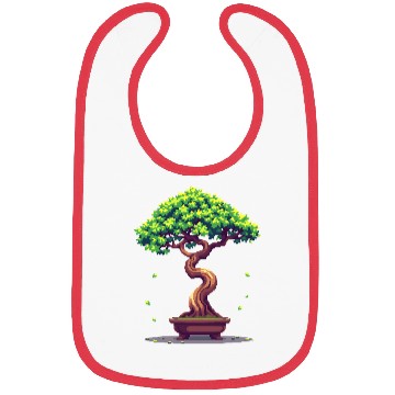 Discover Pixel Bonsai Tree – Retro Nature Serenity Bibs