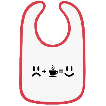 Discover Coffee = Happiness – Minimalist Design Bibs
