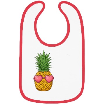 Discover A cute pineapple with heart-shaped sunglasses. Bibs