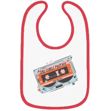 Discover Vintage Sad Songs Mixtape Design Bibs